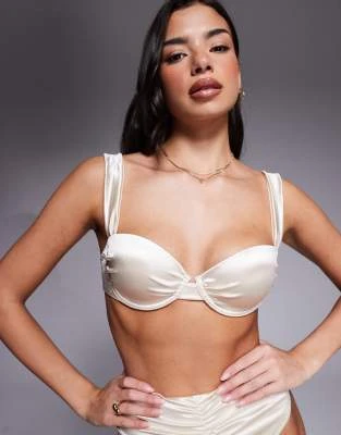 ASOS DESIGN - Bridie - Haut de bikini rembourré à armatures - Champagne