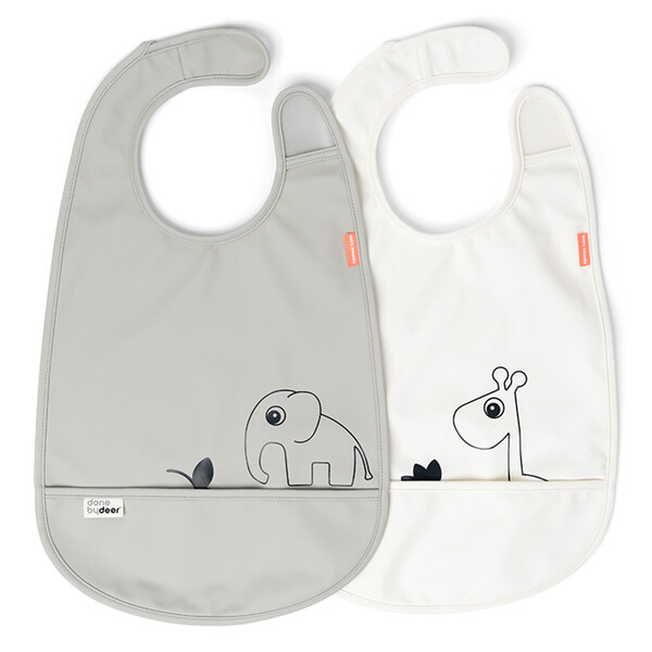Lot de 2 Bavoirs Deer Friends - Gris et Beige