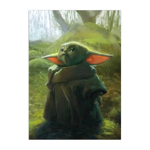 Displate Officiel Star Wars Poster Métallique Fixation Magnétique Licence Officielle Image Affiche de Haute Qualité Baby 32x45cm