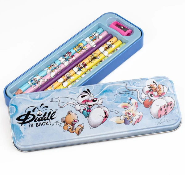 DIDDL -PLUMIER METAL 6 CRAYONS DE COULEURS