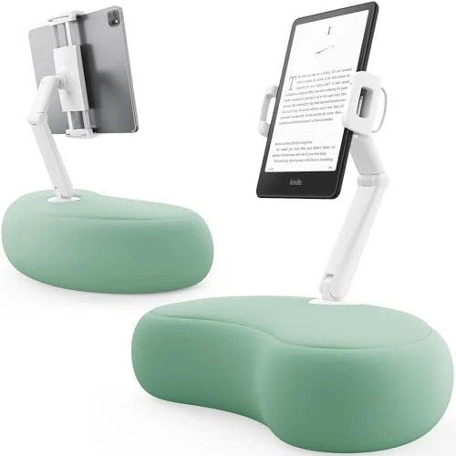 SAIJI Coussin de support pour tablette, compatible avec Kindle de 4,7 à 15,6", téléphones, tablettes, iPad, écrans portables, support de tablette réglable à 360° pour lit avec bras flexible double axe