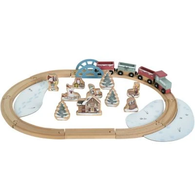 Train de construction de Noël en bois