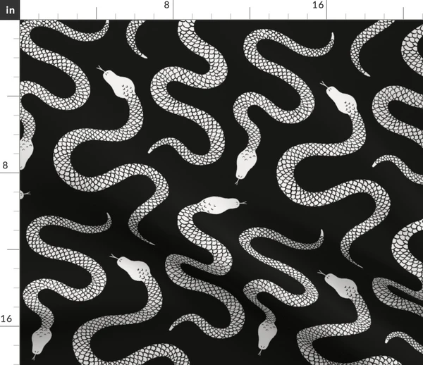 Slithering Snakes - spooky black and Fabric | Spoonflower