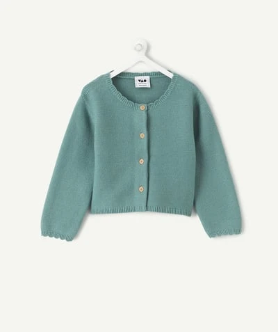 Gilet bébé fille vert