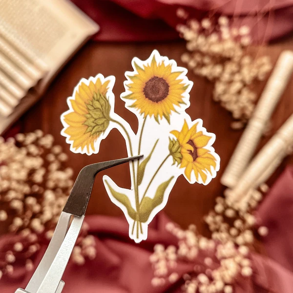 Grande planche de stickers tournesols
