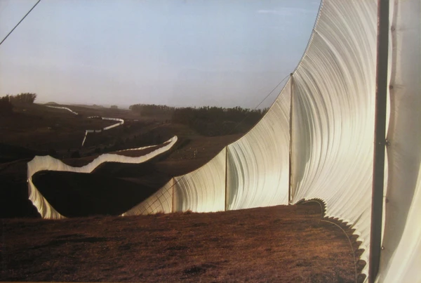 Christo - &quot;Running Fence&quot;  - Large Photo Offset, 1976