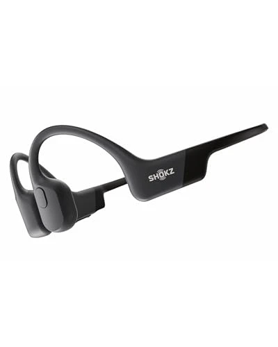 SHOKZ OpenRun Casque à Conduction osseuse, écouteurs Bluetooth Oreilles Libres pour Le Sport avec Micro, Casque sans Fil étanche IP67, 8 Heures d'autonomie, USB-C, Bandeau de Sport, Noir