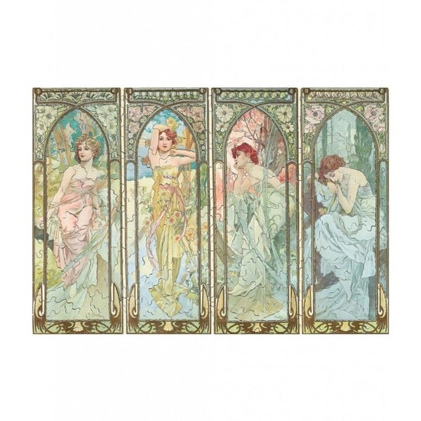 Puzzle d&#39;art en bois 350 pièces Michèle Wilson : Les Heures du Jour - Mucha 