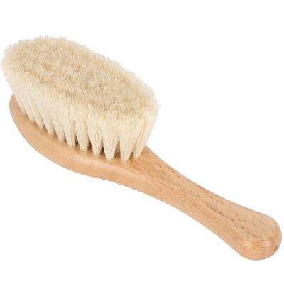 Brosse à cheveux bébé de relaxation en bois et poils de chèvre doux