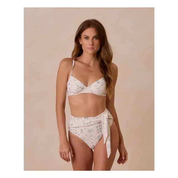 Haut de Maillot Tile Fibres Recyclées | Ecru