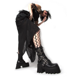 Hysteria Chunky Platform High Ankle Boots in Black