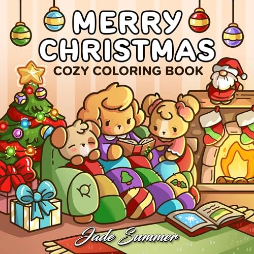 Merry Christmas: Cozy Coloring Book for Adults and Teens with Adorable Characters and Cute Holiday Scenes for Relaxation
