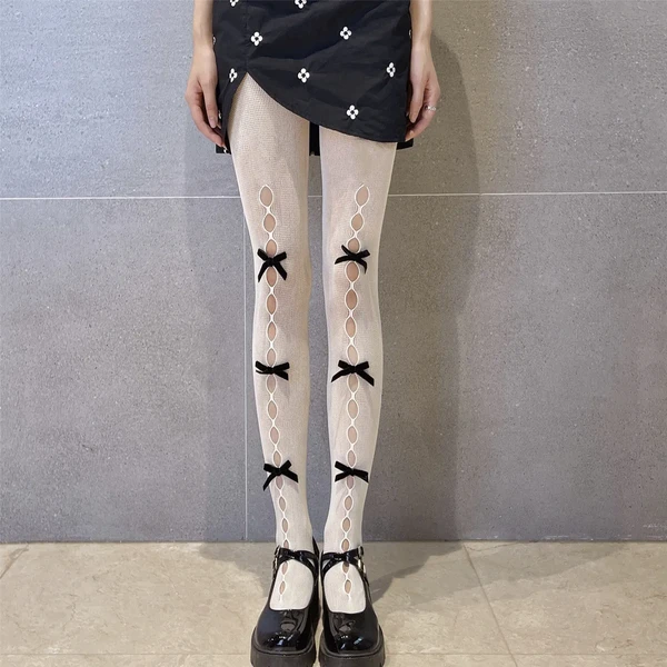 Bas résille creux en dentelle pour femmes, collants sexy, bas de cuisse, collants de style japonais, Lolita Kawaii - AliExpress