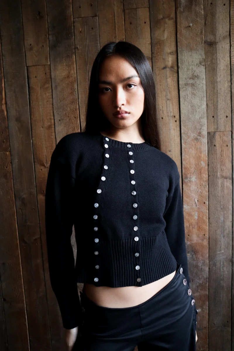 The Poet Cardigan Black — Caspar The Label