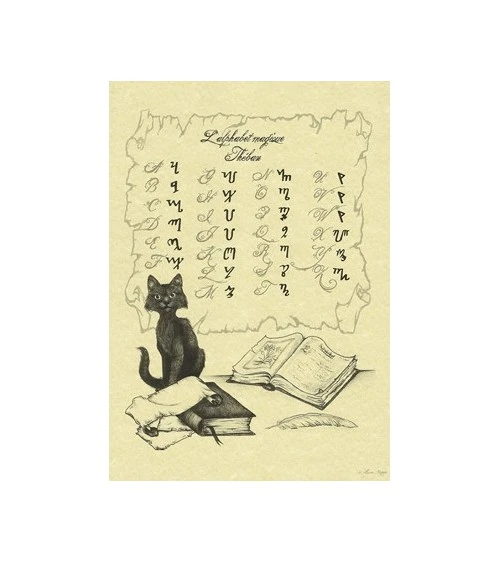 Alphabet Thébain Chat Sorcier