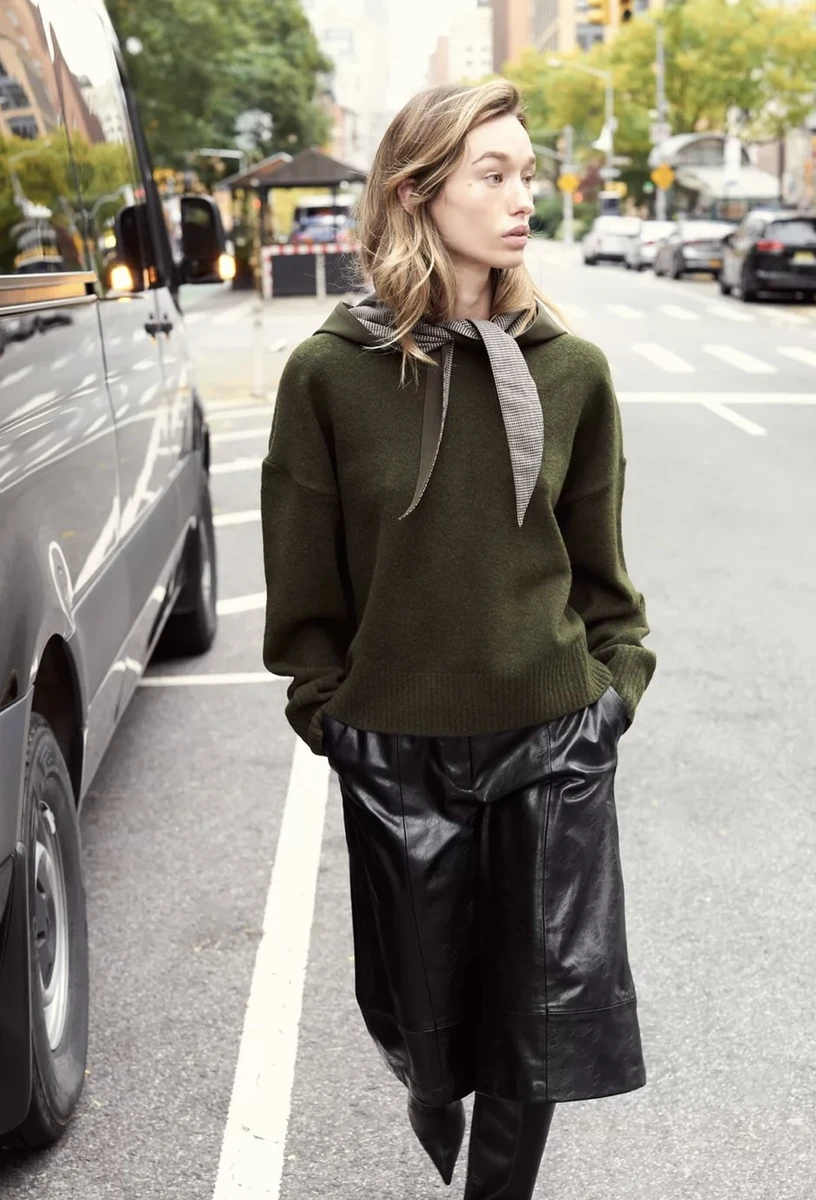  Pull en maille kaki