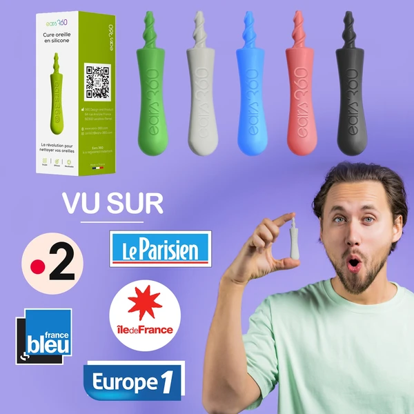 Ears 360 - Le coton tige réutilisable en silicone à spirale