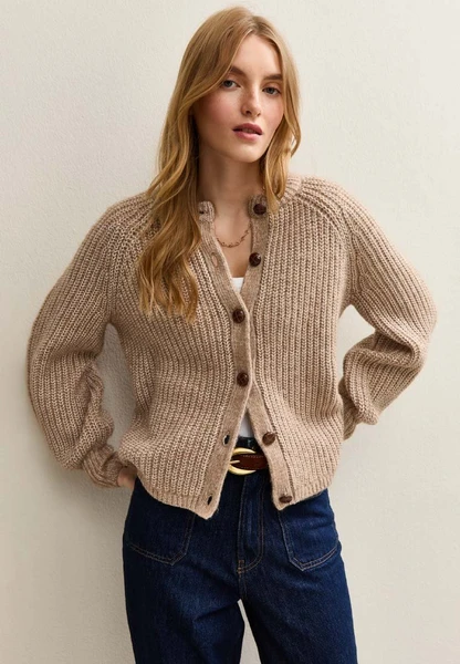 RIBBED - Gilet - camel