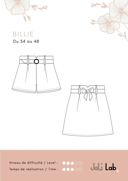 Short/jupe Billie - Patron Couture PDF ou Pochette