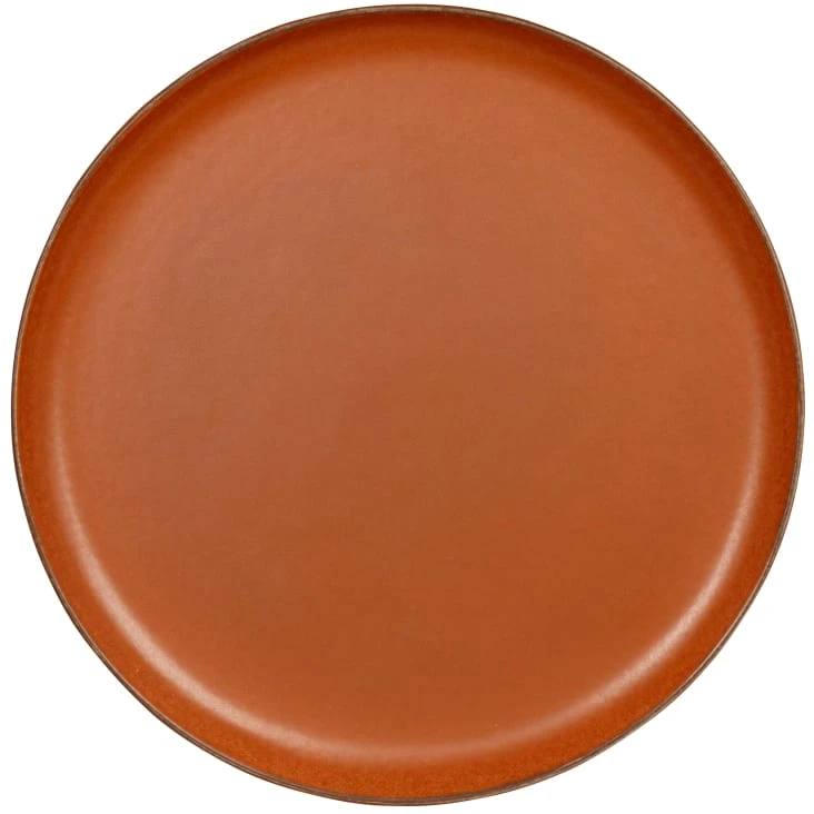 Assiette plate en céramique marron