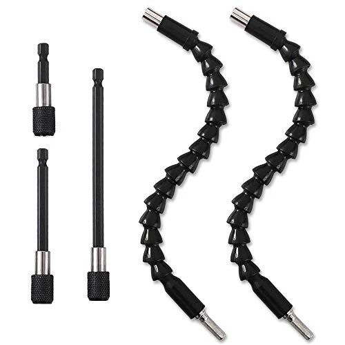 Cozihom Ensemble d'extension de foret de 6,35 mm, 2 tiges d'extension flexibles, 3 porte-embouts magnétiques à changement rapide