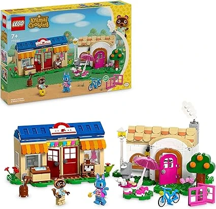 LEGO Animal Crossing Boutique Nook et Maison de Rosie, Jouet de Construction Créatif pour Enfants, 2 Personnages du Jeu Vidéo, Idée Cadeau d’Anniversaire pour les Garçons et les Filles Dès 7 Ans 77050