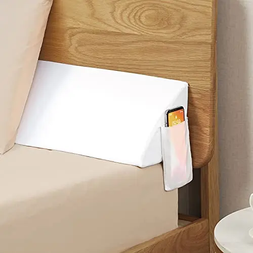 VEKKIA – Oreiller cale pour lit super king size, traversin de matelas qui comble l’espace entre le matelas et la tête de lit (blanc, 193 x 20 x 15 cm)