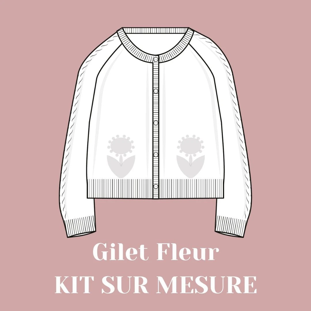 Kit tricot - Gilet Fleur