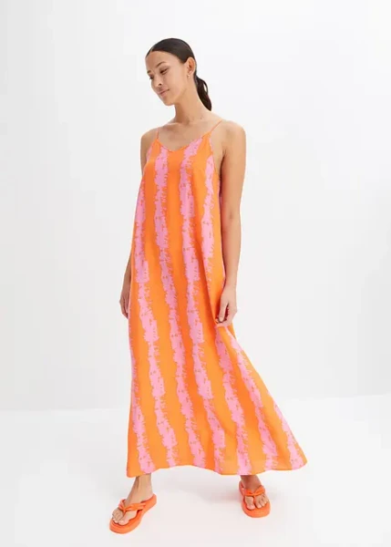 Robe à bretelles en viscose fluide