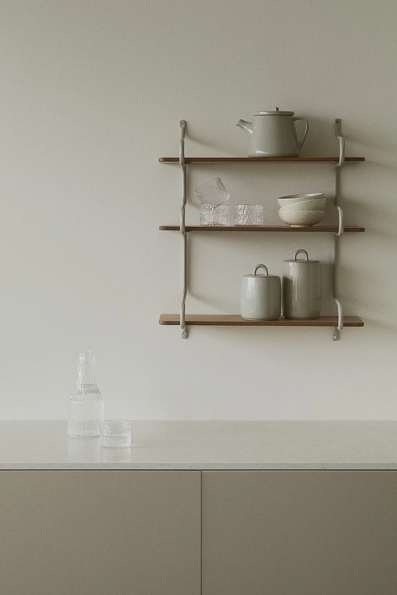Étagère murale à trois niveaux - Beige/blanc - Home All | H&M FR