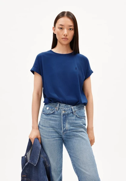 T-shirt en coton bio | bleu "idaara faded indigo" Armedangels