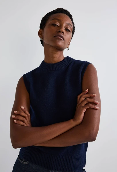 Pull sans manches en laine