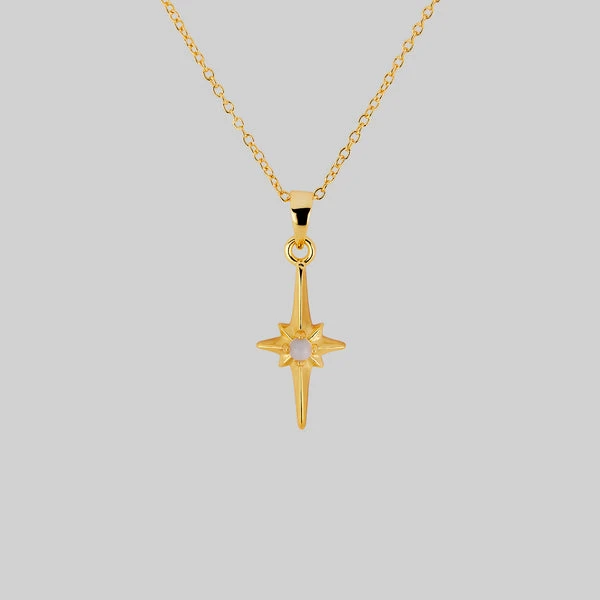 NOVA. Star Flare Opalite Necklace - Gold