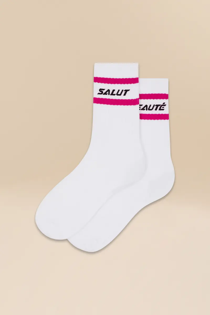 chaussettes salut beauté - rose
