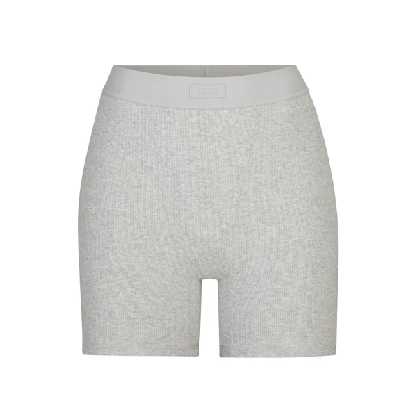 COTTON RIB BOXER | LIGHT HEATHER GREY