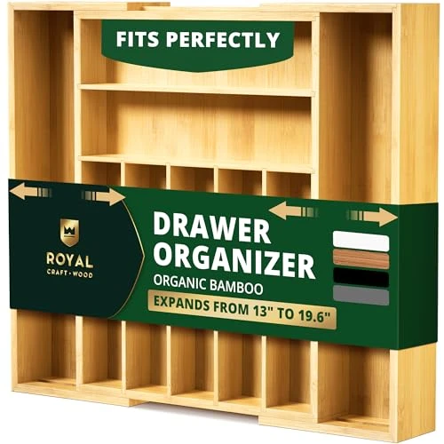 ROYAL CRAFT WOOD | Luxury Bamboo Kitchen Drawer Organizer