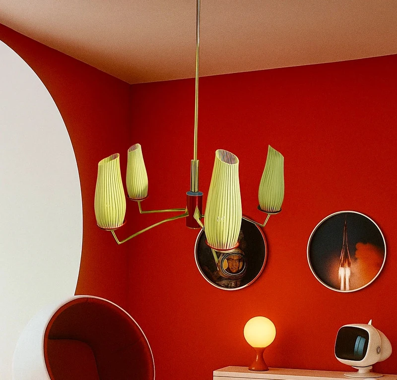Space Age Hanging Light Vintage Retro 1960s 1970s