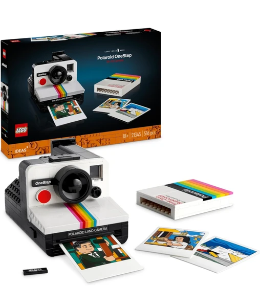Lego Ideas Appareil Photo Polaroid OneStep SX-70, Maquette à Construire pour Adultes avec Autocollants, Activité Manuelle, Idée Cadeau pour Femmes et Hommes 21345