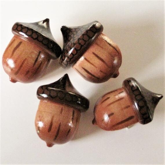 Oak Acorn Push Pins For Bulletin Board, Memo Board, Message Board, Cork Board, Hand Painted Autumn Decor, Squirrels Love Em!