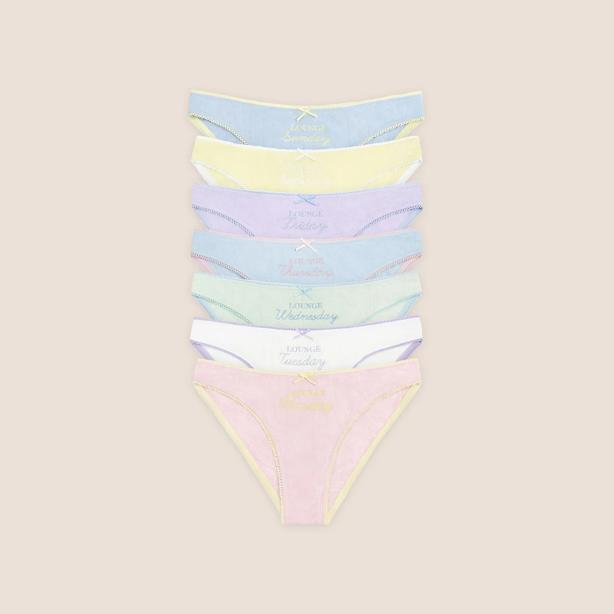 Culottes Days of the Week (pack de 7) - Pastel Multicolore