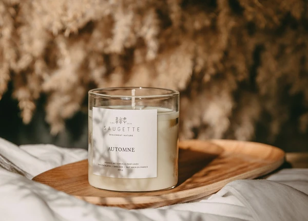 Automne - Bougie artisanale parfumée à la cire de soja naturelle