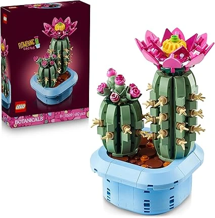 LEGO Botanicals Cactus Fleuri - Set de Plante Artificielle en Pot - 2 Cactus & Fausses Fleurs - Décoration Chambre DIY - Cadeau d'anniversaire pour Fille 9 Ans ou Adulte Passionné.e de Plantes 11509