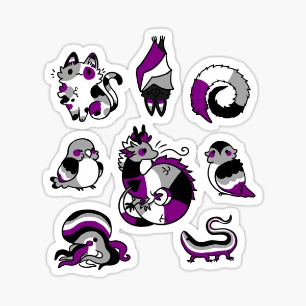 asexual pride animals | Sticker