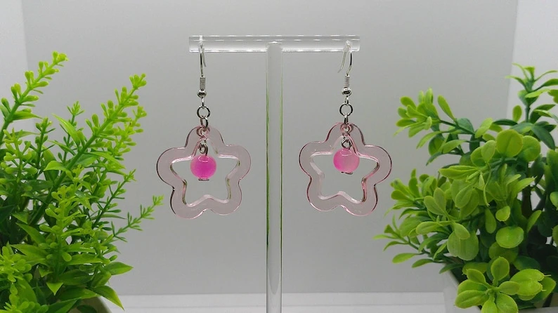 Pink Star Earrings 