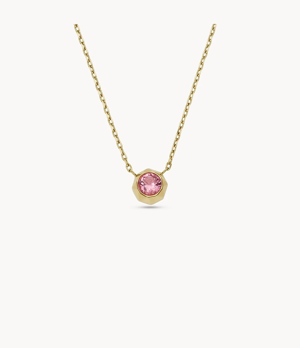 Collier chaîne Barbie™ x Fossil en acier inoxydable, doré, en édition limitée