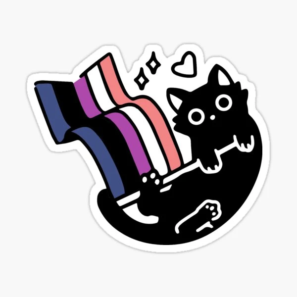 Genderfluid Cat | Sticker
