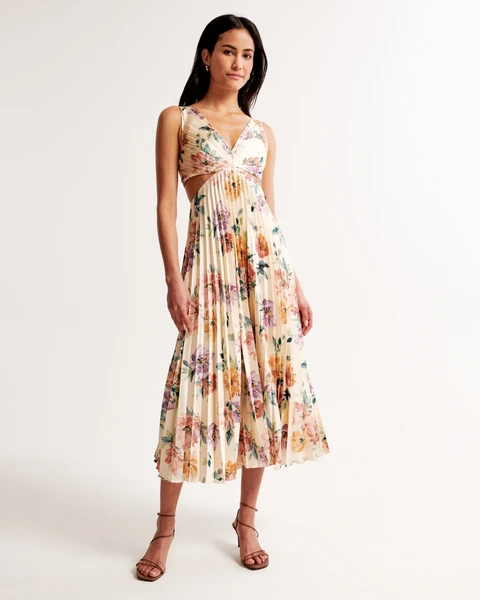 Robe longue plissée à découpes A&F Giselle