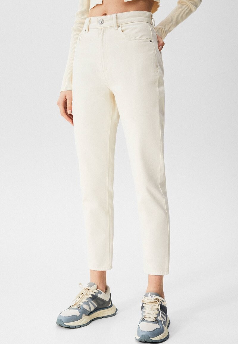 Jean droit - mottled beige