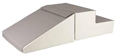 Set de 2 Grands Blocs en Mousse pour crèches et maternelles (Couleur: Blanc,Gris)