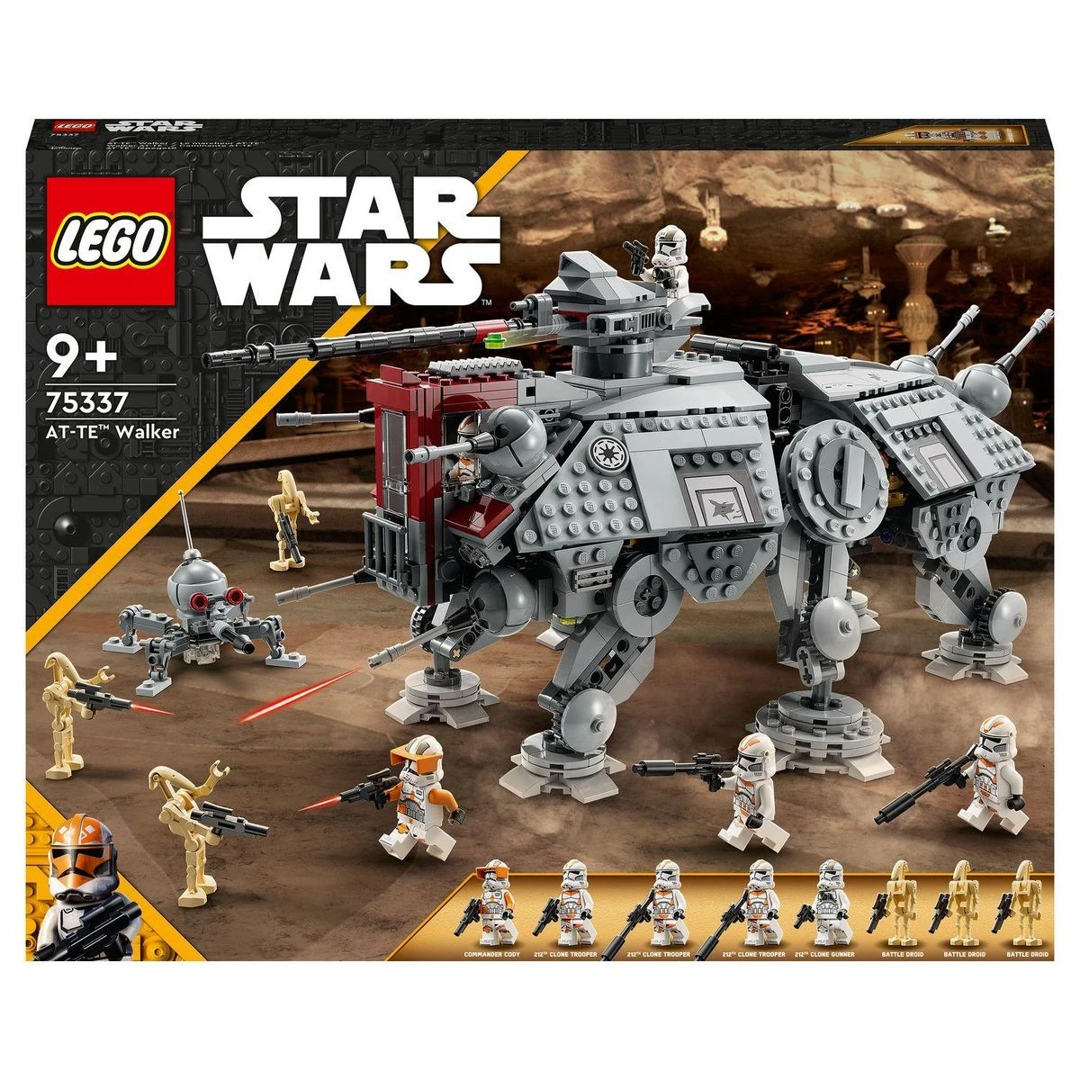 Star Wars 75337 Le marcheur AT-TE, Jouet avec 5 Minifigurines, La Revanche des Sith
